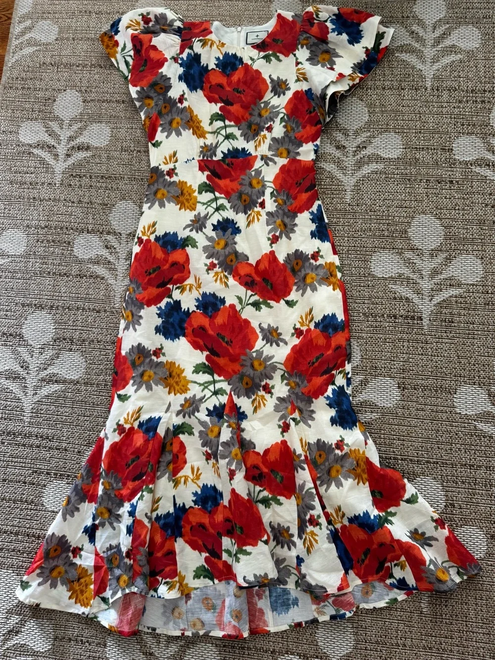 Tuckernuck Crimson Poppy Cotton Linen Elodie Dress - Picture 4 of 6